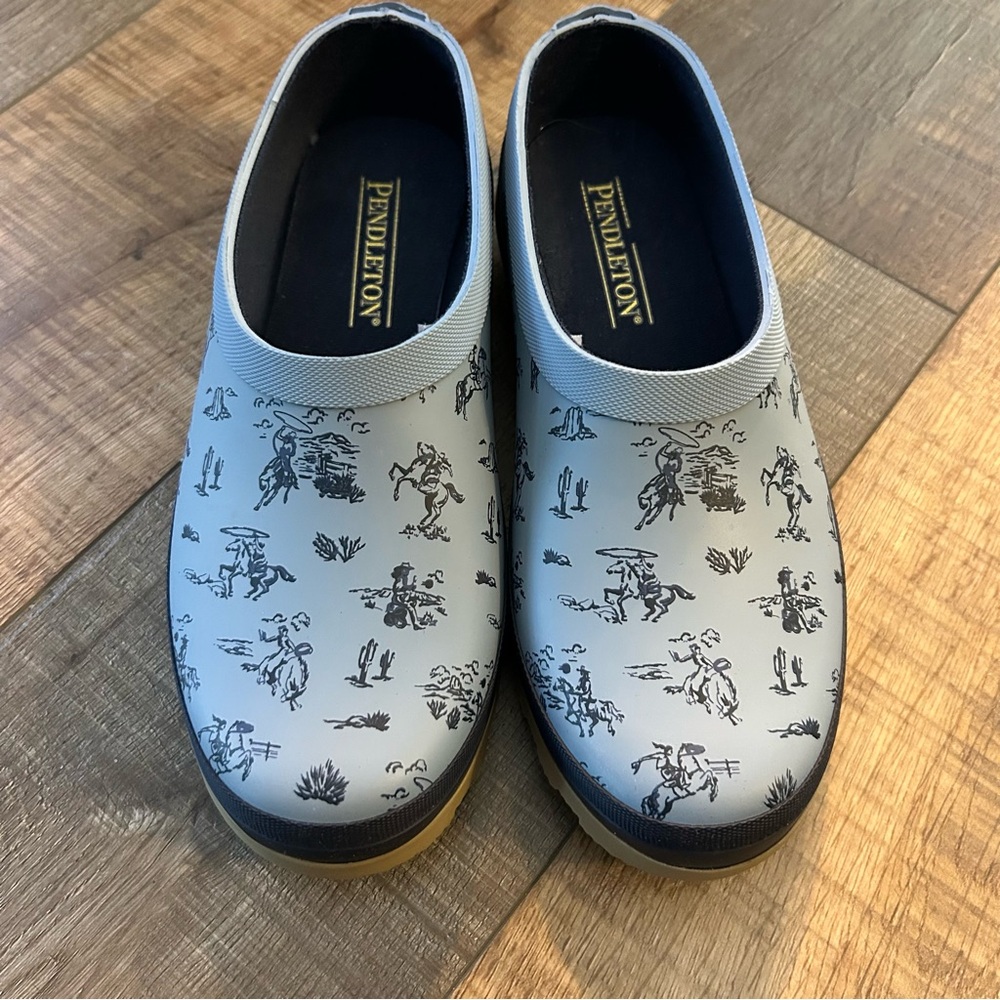 Pendleton Blue Garden Shoes Cowgirl Size 6 EUR 37 - Picture 14 of 14